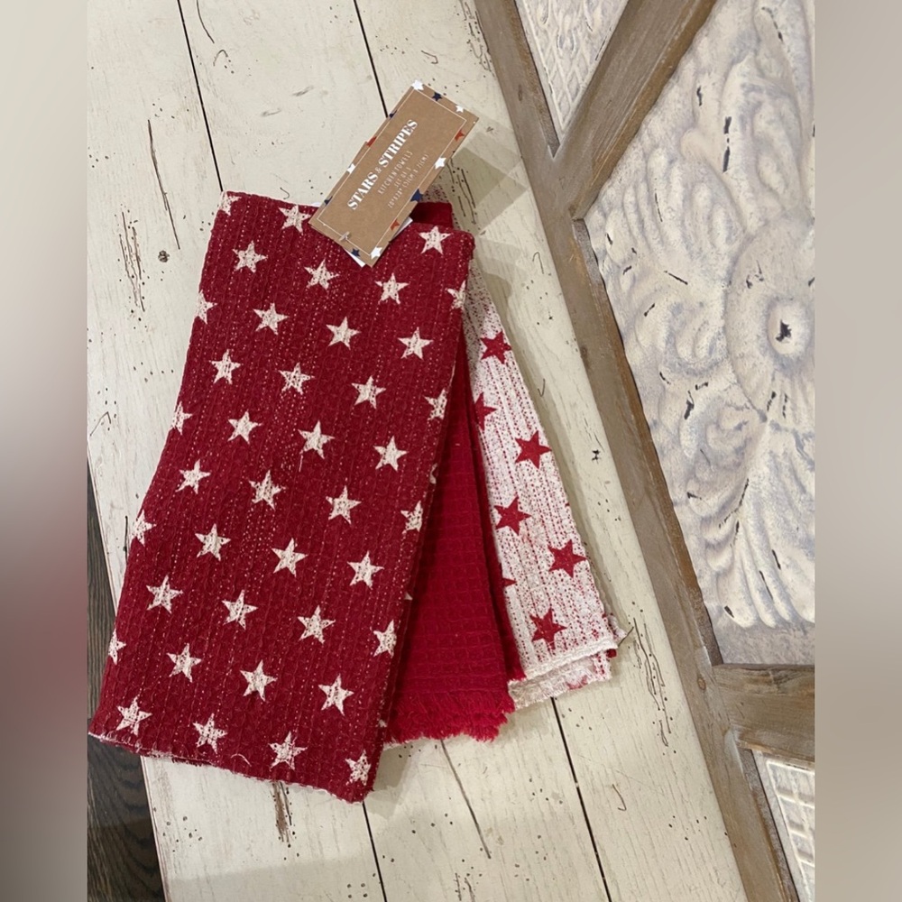 Stars & Stripes 3pk Kitchen Towel trio Set - Patriotic - Band new! - Picture 4 of 5